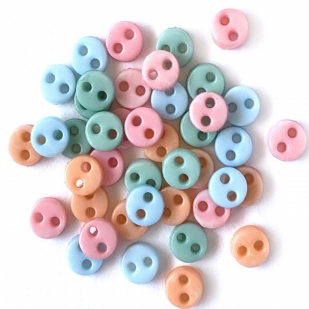Micro Buttons Pastel Colors 4mm