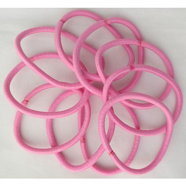 10 Stück Haargummi rosa