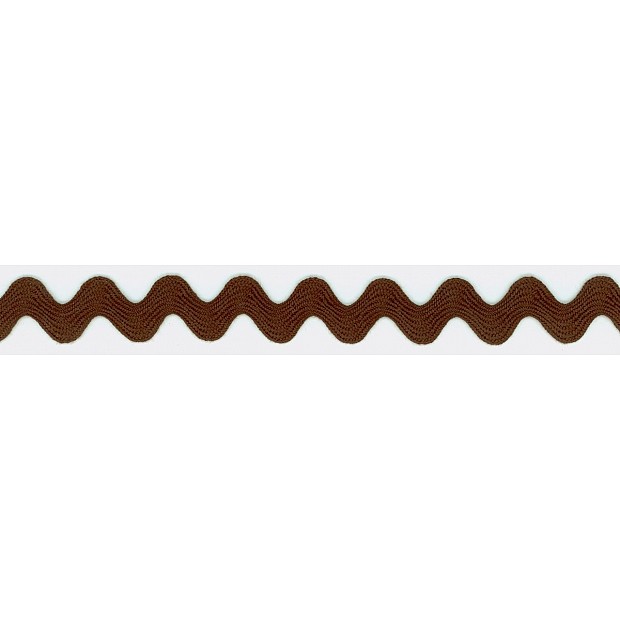 1.75cm Ric Rac Zick-Zack Band dark brown