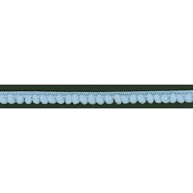 Baby Ball Fringe Ribbon 10mm wide ltblue