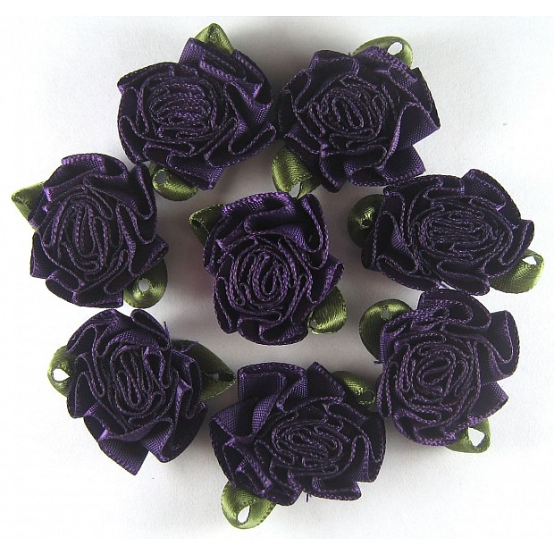 8 pcs Ribbon Rose / Carnation 3.3x2cm