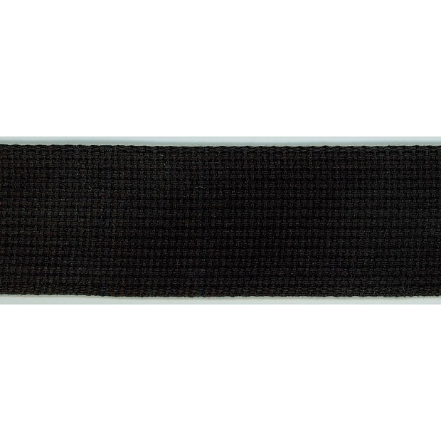 Cotton Belting soft, 5.1 cm black, Gurtband