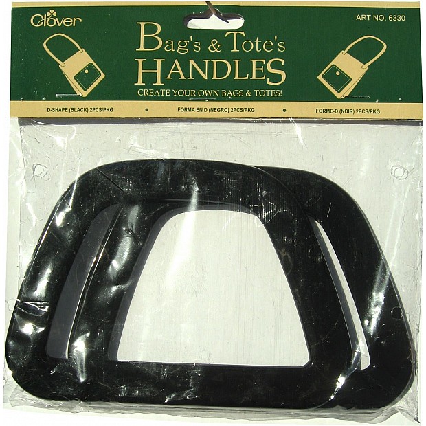 2 Bag & Tote Handles D-shape Black