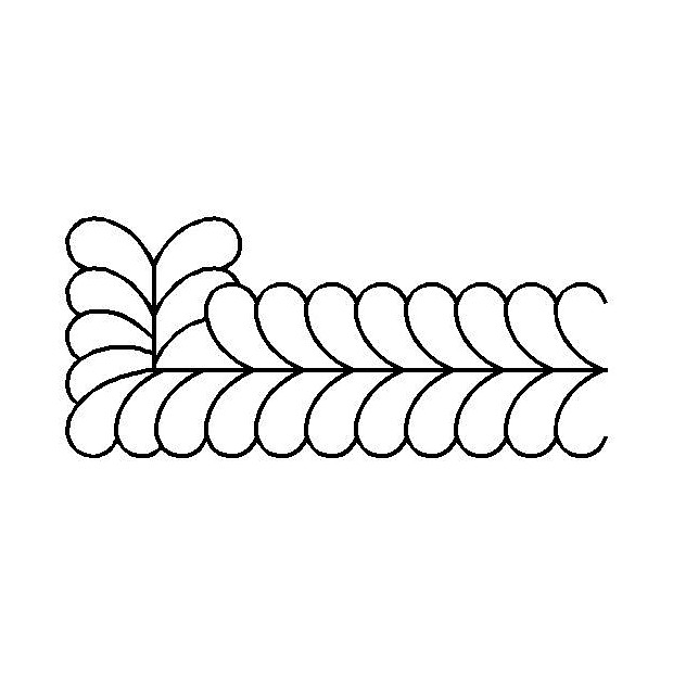 Border, Feather with Corner 10 cm