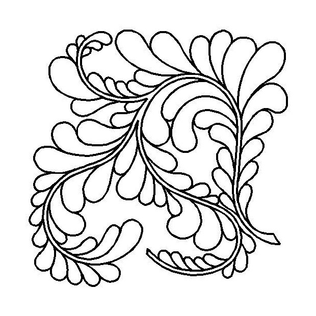 Meandering Feather Block 23 cm (9'')