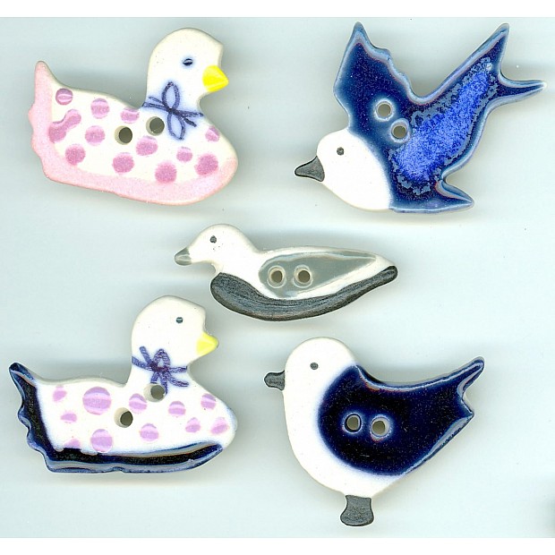 waterbirds 35x15 - 40x35 mm, 5 buttons