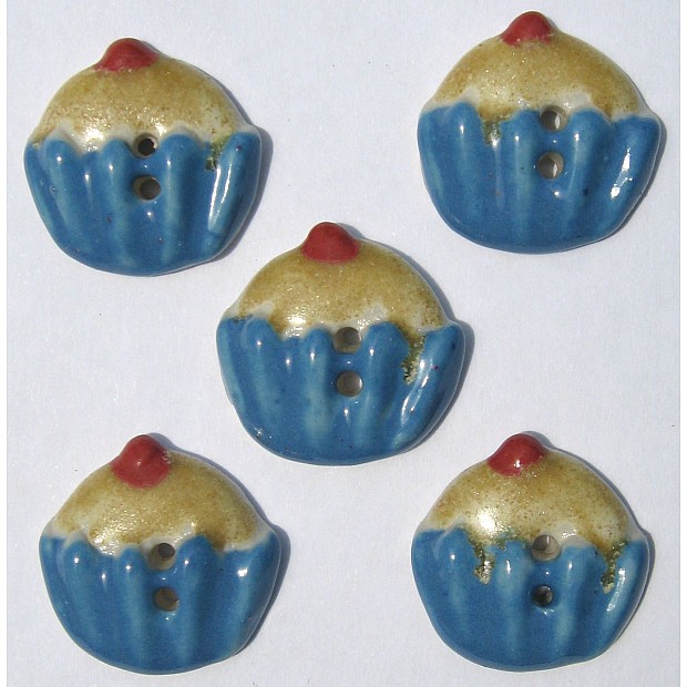 cupcake, blue 22 x 22 mm, 5 buttons