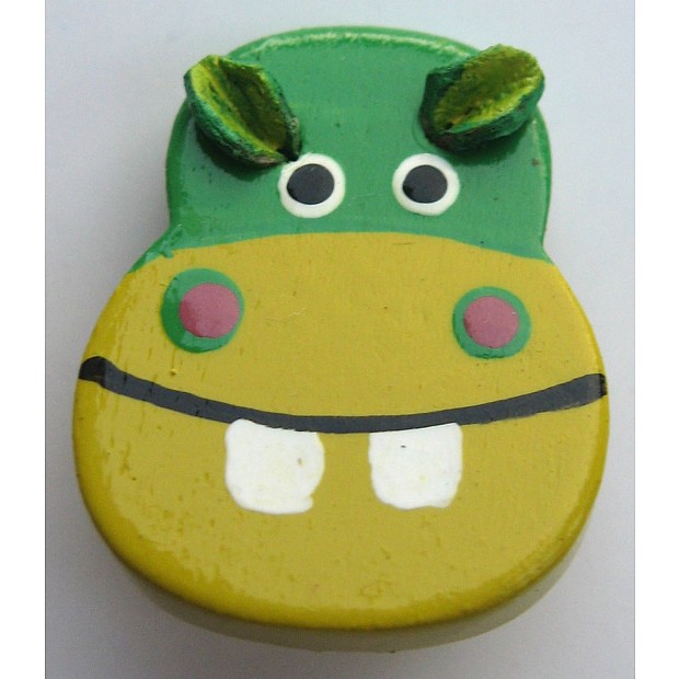 grünes Hippo 20 mm x 16 mm