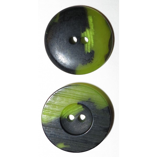 2-hole Button green/black, 23 mm (1'')