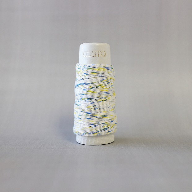 Hidamari Sashiko Yarn Shaved Ice Blue Yellow 30 m