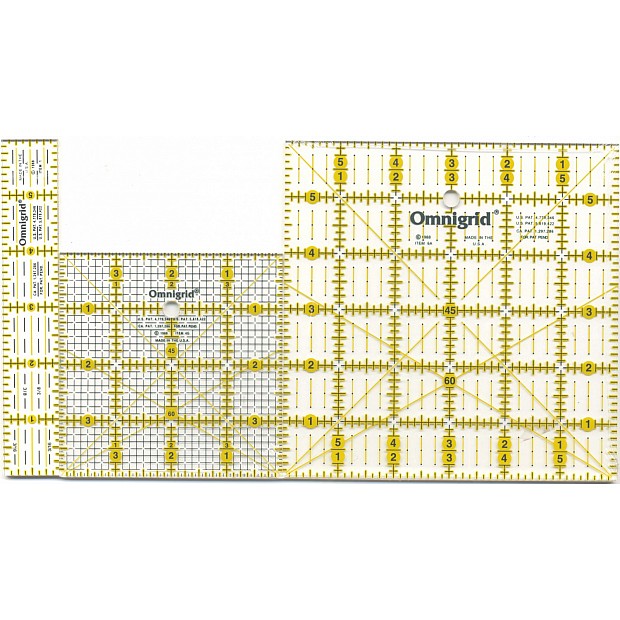 Omnigrid 3 piece Rotary Ruler Set: 6'', 4'' & 1''x6'' in Inches