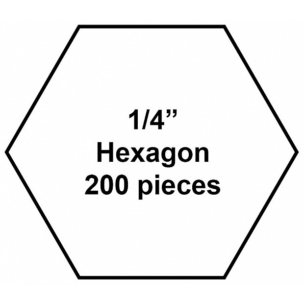 200 Paper Pieces Hexagon 1/4''