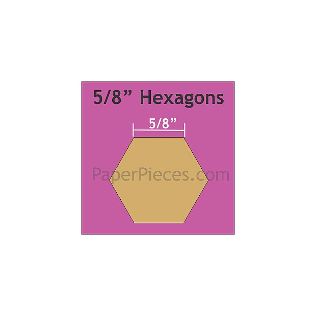 100 Paper Pieces Hexagon 5/8''