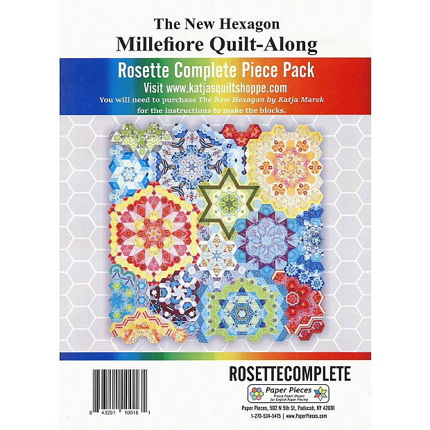 The New Hexagon Millefiore Rosette COMPLETE Paper Pieces