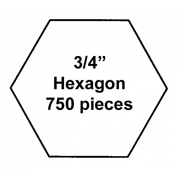 750 Paper Pieces Hexagon 3/4''