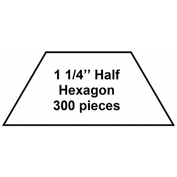 300 Paper Pieces Half Hexagon 1 1/4''
