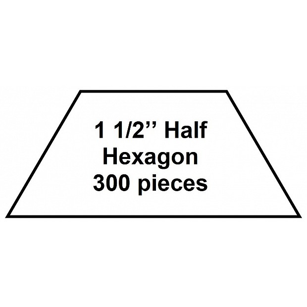 300 Paper Pieces Half Hexagon 1 1/2''