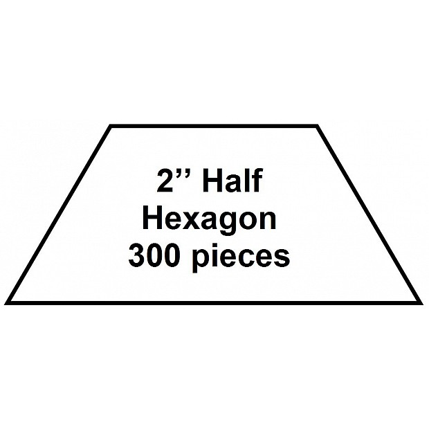 300 Paper Pieces Half Hexagon 2''