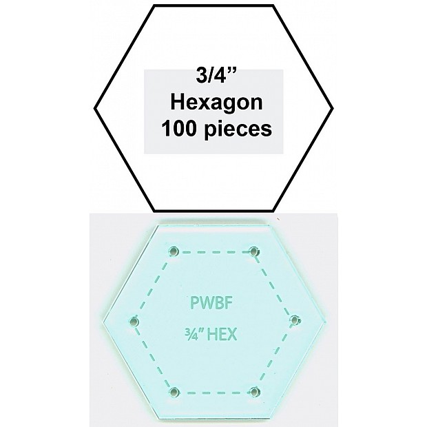 Paper Pieces Hexagon 3/4'' +1 Template
