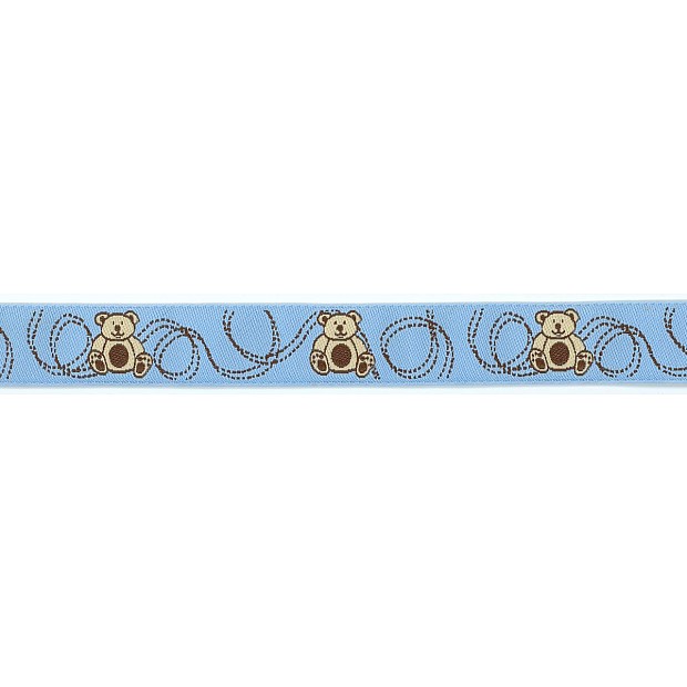 Teddies on Blue Ribbon 15 mm x 5 m