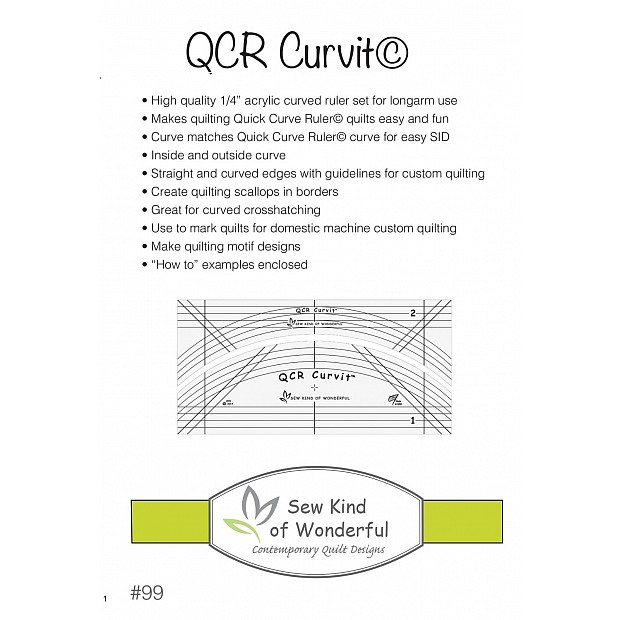QCR Curvit Ruler for Longarm Quilting
