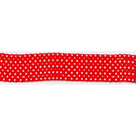 Rüschenband mit Punkten 30 mm rot
