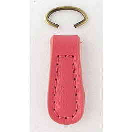 Zipper puller charm Leather, pink