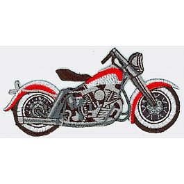 1 Iron-on Motorcycle Appliqué 4 x 10 cm