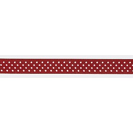 Swiss Dot Ribbon 16 mm 5/8'' wine red