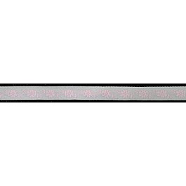 1.1 cm Flower Jacquard Ribbon grey-pink