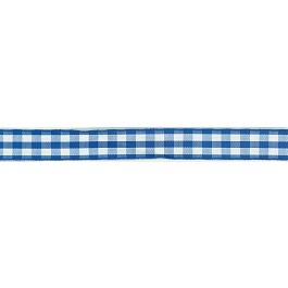 Gingham Check Ribbon 9.5mm 3/8'' royal/w