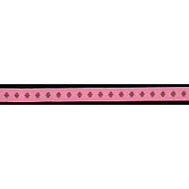 Woven Ribbon 9.5 mm 3/8'' pink - brown