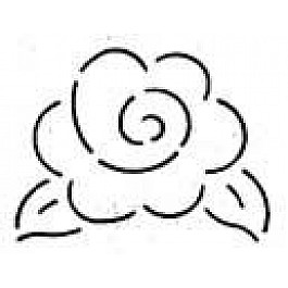 Block Flower Rose, 15 x 11.4 cm