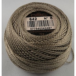 DMC Coton Perlé No. 8 Color 642 Dk Beige
