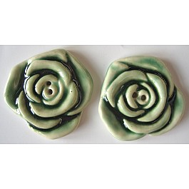 large green roses 50 mm, 2 buttons