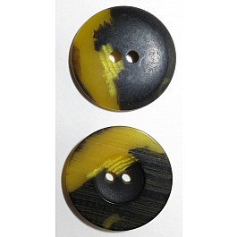 2-hole Button mustard/black, 23 mm (1'')