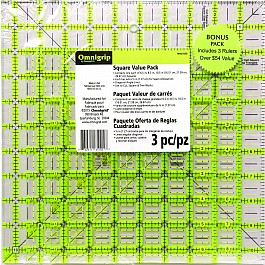 Omnigrip 3 Square Rulers: 10.5'', 8.5'' & 6.5'' in Inches