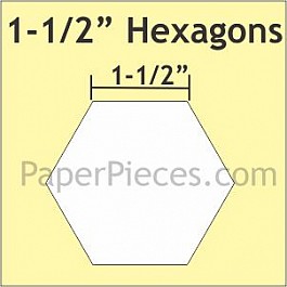 300 Paper Pieces Hexagon 1 1/2''