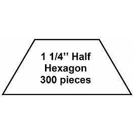 300 Paper Pieces Half Hexagon 1 1/4''