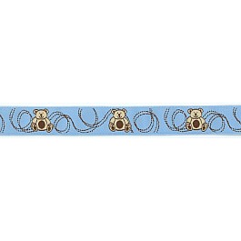 Teddies on Blue Ribbon 15 mm x 5 m