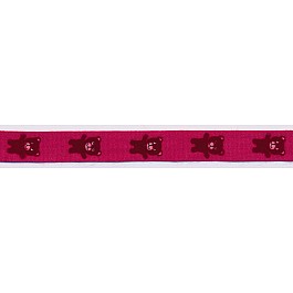 Teddy Bear ribbon 15 mm red/fuchsia