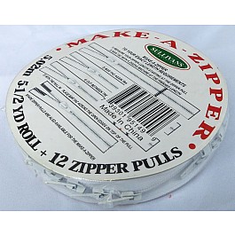 Make-A-Zipper, plastic, white, 5 m