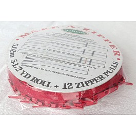 Make-A-Zipper, plastic, red, 5 m