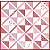 Rot-Weisser Quilt, 125 cm x 125 cm