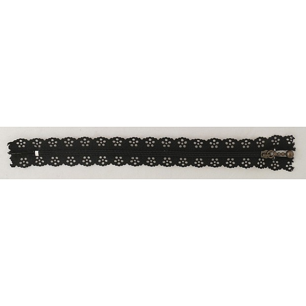 Lace Zipper basic black 30 cm