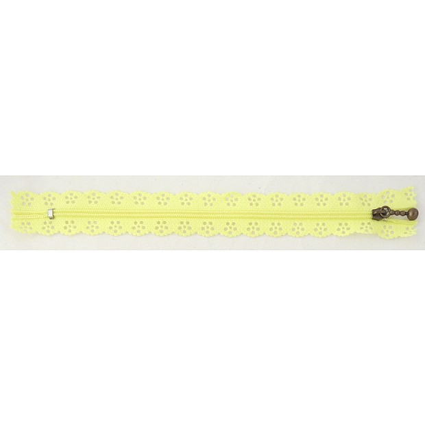 Lace Zipper light yellow 20 cm