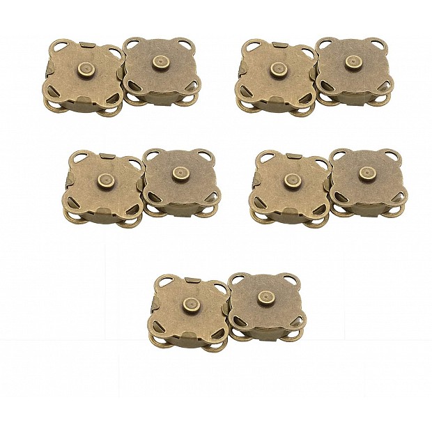 5 pcs Sew-In Magnetic Snaps for Bags 14 mm