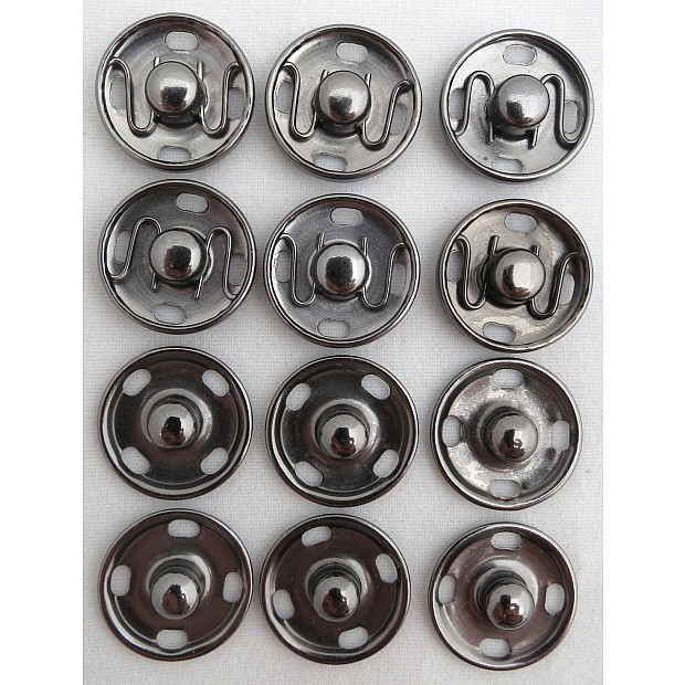 Druckknopf 15 mm dunkel 6 Stk.