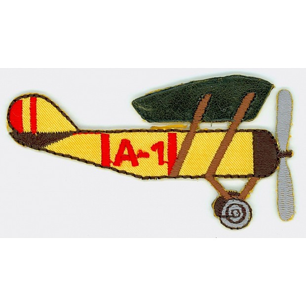 1 Iron-on Airplane Appliqué 6.7 x 3.8 cm