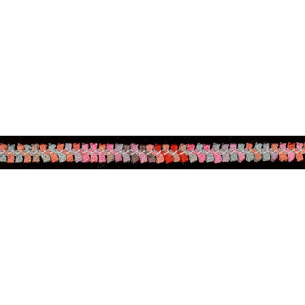 11 mm 7/8'' braided Ribbon Pink-Grey